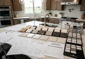 Homeowner reviewing Utah-specific kitchen remodeling checklist in a Sandy Utah kitchen